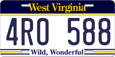 WV license plate 4RO588
