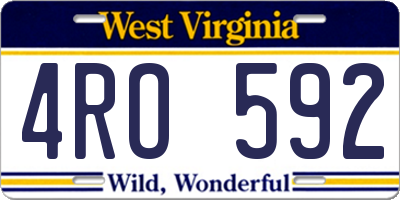 WV license plate 4RO592