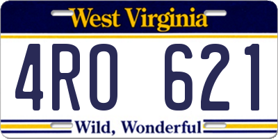 WV license plate 4RO621