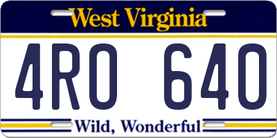 WV license plate 4RO640