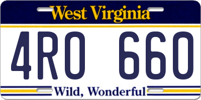 WV license plate 4RO660