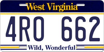 WV license plate 4RO662