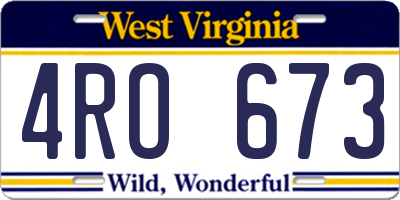 WV license plate 4RO673