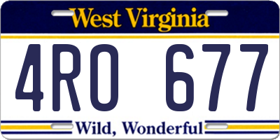WV license plate 4RO677
