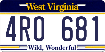 WV license plate 4RO681
