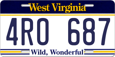 WV license plate 4RO687
