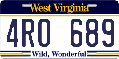 WV license plate 4RO689