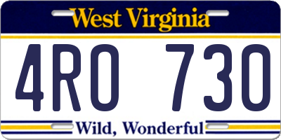 WV license plate 4RO730