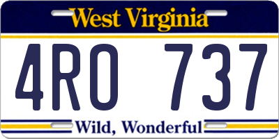 WV license plate 4RO737