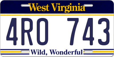 WV license plate 4RO743