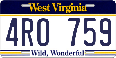 WV license plate 4RO759
