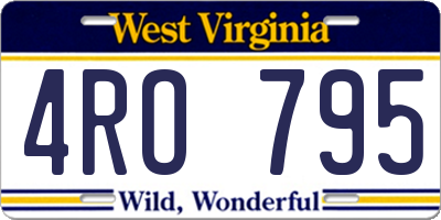WV license plate 4RO795