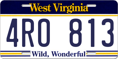 WV license plate 4RO813