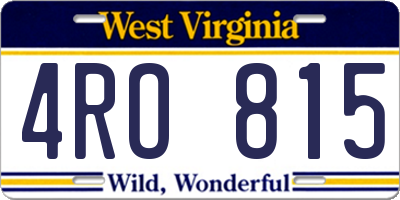 WV license plate 4RO815