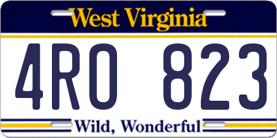 WV license plate 4RO823
