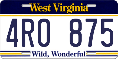 WV license plate 4RO875