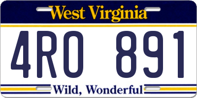 WV license plate 4RO891
