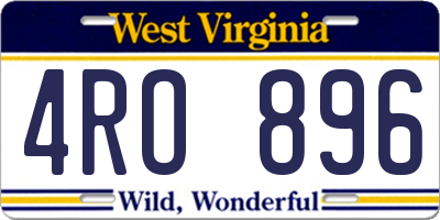 WV license plate 4RO896