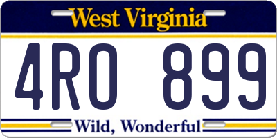WV license plate 4RO899
