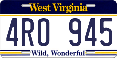 WV license plate 4RO945