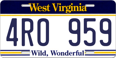 WV license plate 4RO959
