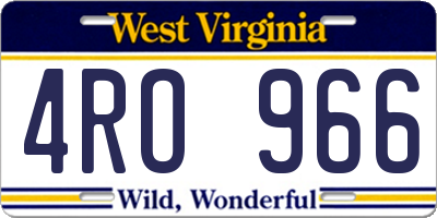 WV license plate 4RO966