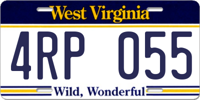 WV license plate 4RP055
