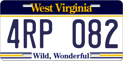 WV license plate 4RP082