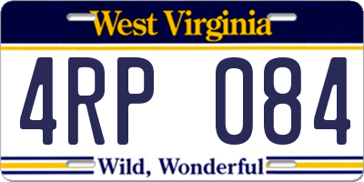WV license plate 4RP084