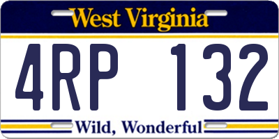WV license plate 4RP132