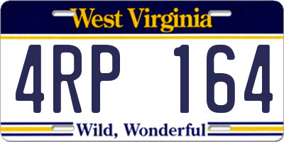 WV license plate 4RP164