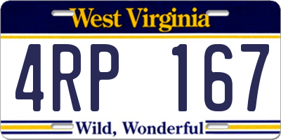 WV license plate 4RP167