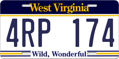 WV license plate 4RP174