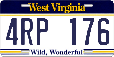 WV license plate 4RP176
