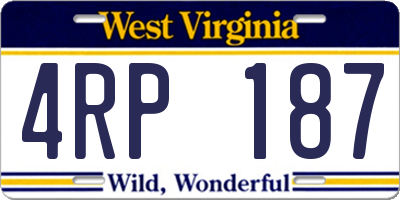 WV license plate 4RP187
