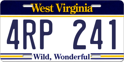 WV license plate 4RP241