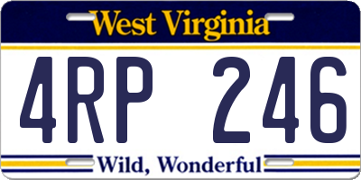 WV license plate 4RP246