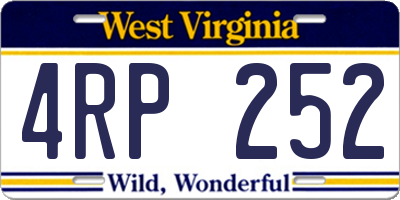 WV license plate 4RP252