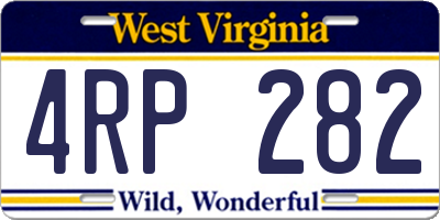 WV license plate 4RP282