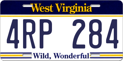 WV license plate 4RP284