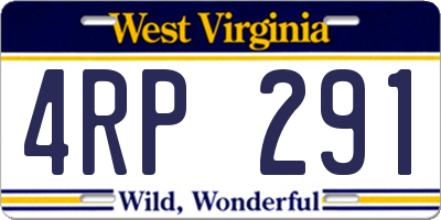 WV license plate 4RP291