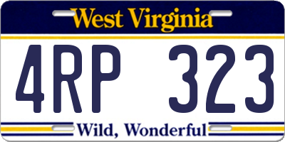 WV license plate 4RP323