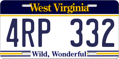 WV license plate 4RP332