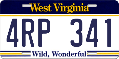 WV license plate 4RP341
