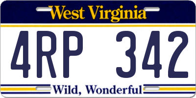 WV license plate 4RP342