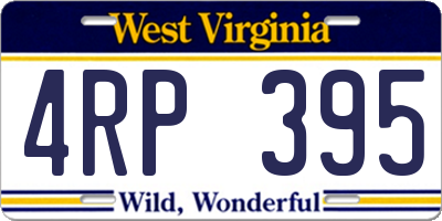 WV license plate 4RP395