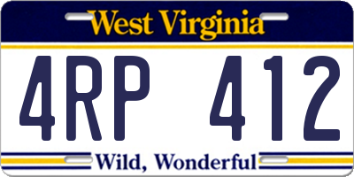 WV license plate 4RP412