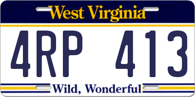 WV license plate 4RP413