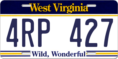WV license plate 4RP427