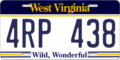 WV license plate 4RP438